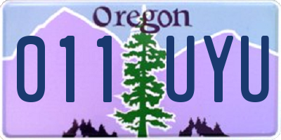 OR license plate 011UYU