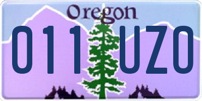 OR license plate 011UZO
