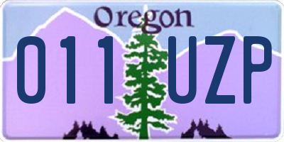 OR license plate 011UZP