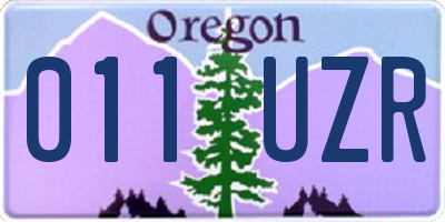 OR license plate 011UZR