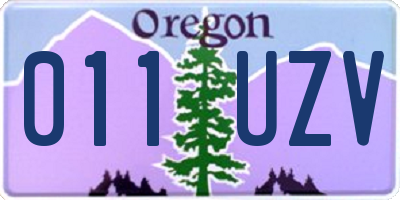 OR license plate 011UZV