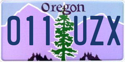 OR license plate 011UZX