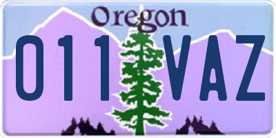 OR license plate 011VAZ