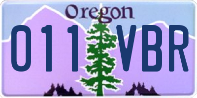 OR license plate 011VBR