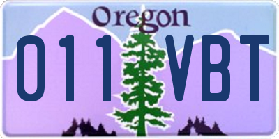 OR license plate 011VBT