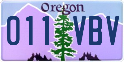 OR license plate 011VBV
