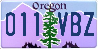 OR license plate 011VBZ
