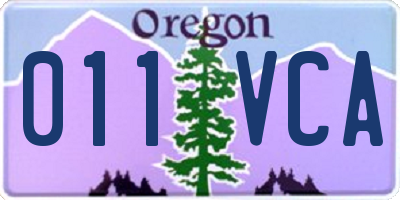 OR license plate 011VCA