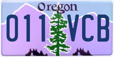 OR license plate 011VCB