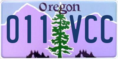 OR license plate 011VCC