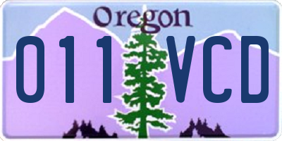 OR license plate 011VCD