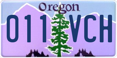 OR license plate 011VCH