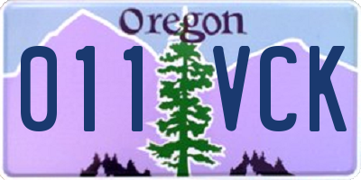 OR license plate 011VCK