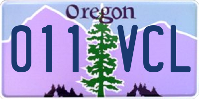 OR license plate 011VCL