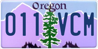 OR license plate 011VCM