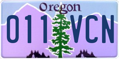 OR license plate 011VCN