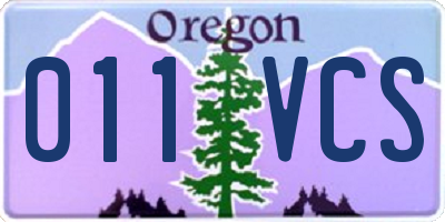 OR license plate 011VCS