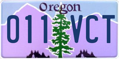 OR license plate 011VCT