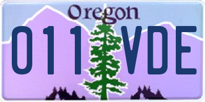 OR license plate 011VDE