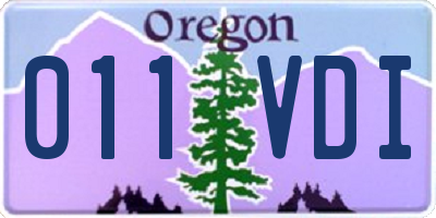 OR license plate 011VDI