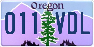 OR license plate 011VDL