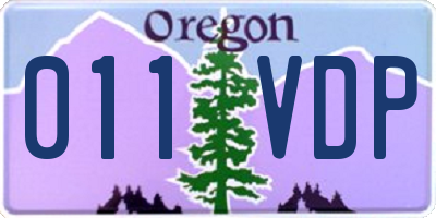 OR license plate 011VDP