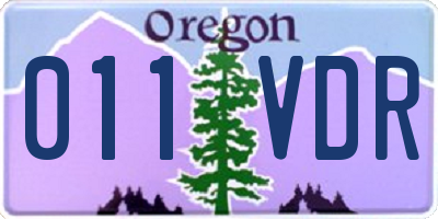 OR license plate 011VDR