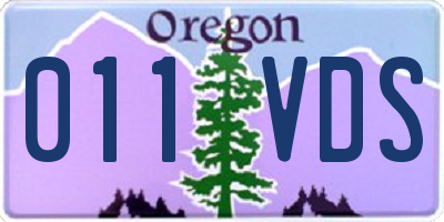 OR license plate 011VDS