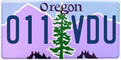 OR license plate 011VDU
