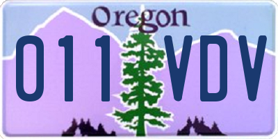 OR license plate 011VDV