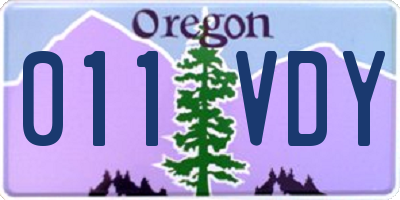 OR license plate 011VDY
