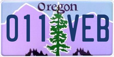 OR license plate 011VEB