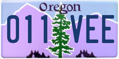 OR license plate 011VEE