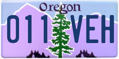 OR license plate 011VEH