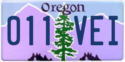 OR license plate 011VEI