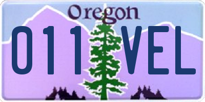 OR license plate 011VEL