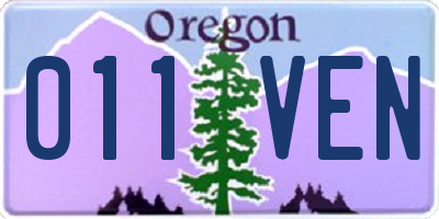 OR license plate 011VEN