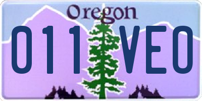 OR license plate 011VEO
