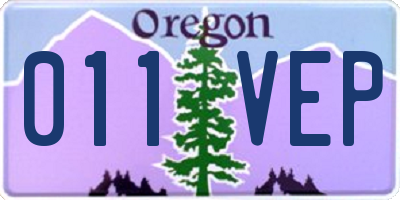 OR license plate 011VEP