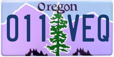 OR license plate 011VEQ