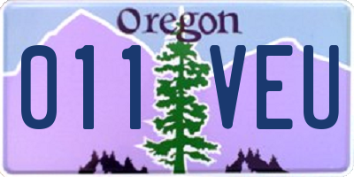 OR license plate 011VEU