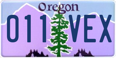 OR license plate 011VEX