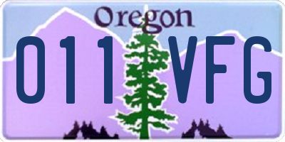 OR license plate 011VFG
