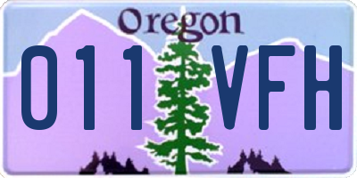 OR license plate 011VFH