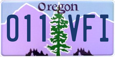 OR license plate 011VFI