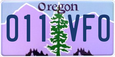 OR license plate 011VFO