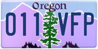 OR license plate 011VFP