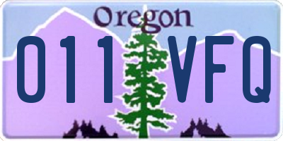 OR license plate 011VFQ