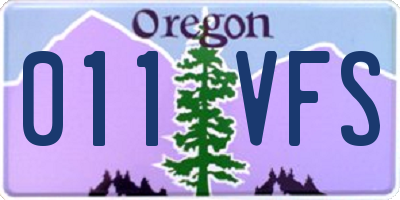 OR license plate 011VFS