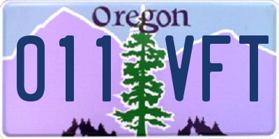 OR license plate 011VFT